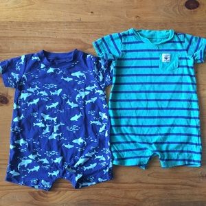Baby boy short onesies, size 9 months